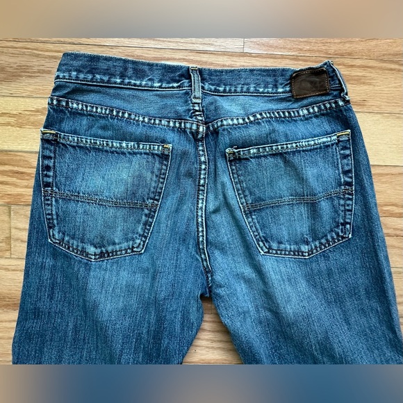 Express Jeans 32x30-Medium Wash Fade-Wide Leg-Low Rise-Boot Cut Denim (X2) - Picture 5 of 6